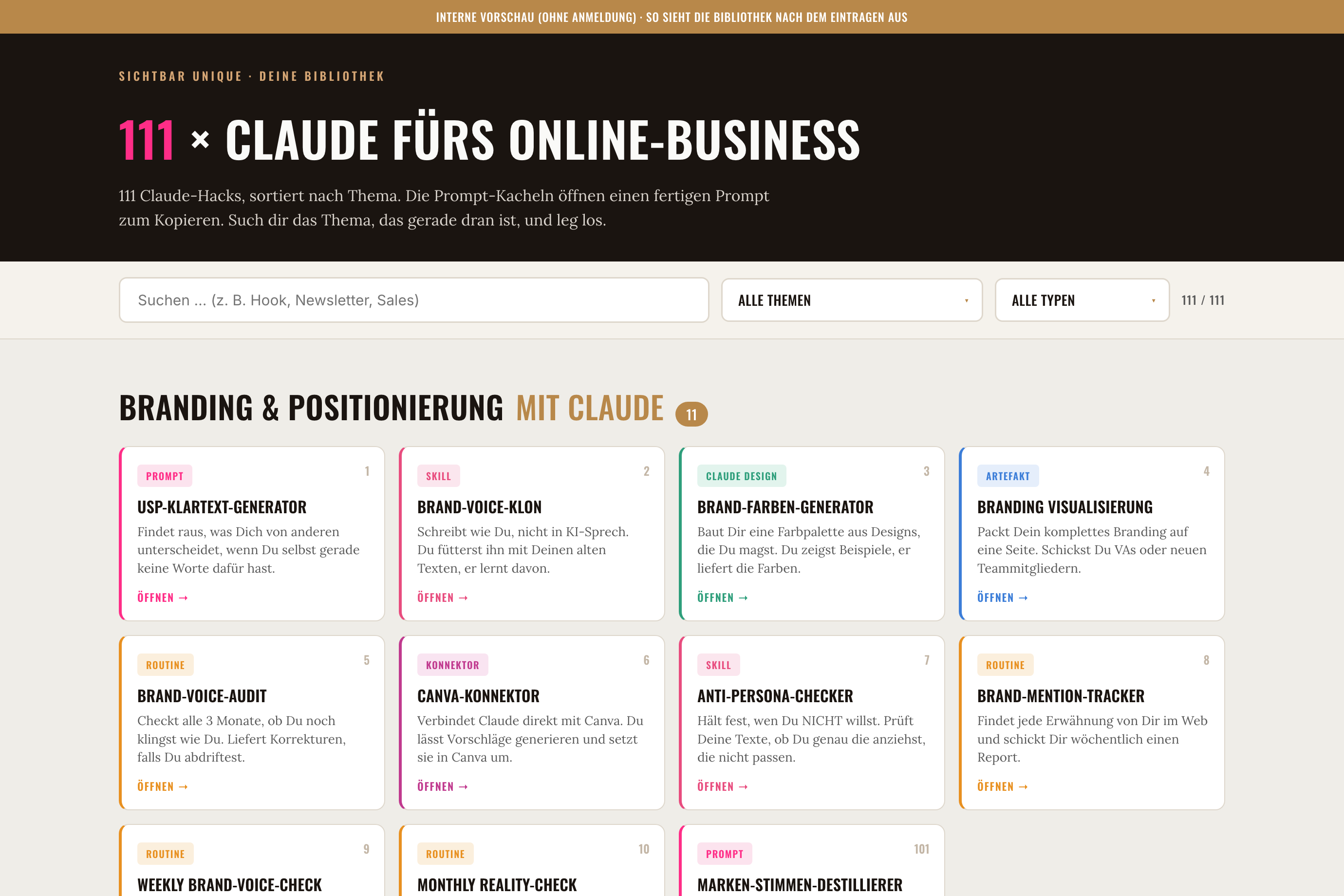 Vorschau der 111 Claude-Hacks Bibliothek